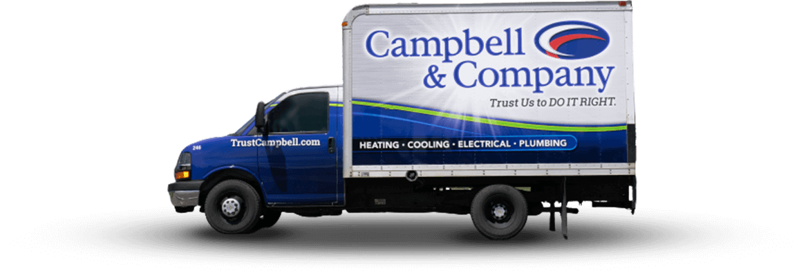 Campbell & Company heating, cooling, electrical & plumbing service truck