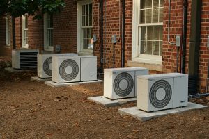 outdoor hvac units in a row